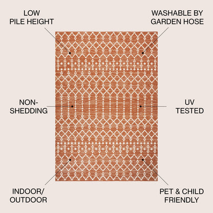 Tapis d'intérieur/extérieur à tissage géométrique marocain JONATHAN Y Trebol