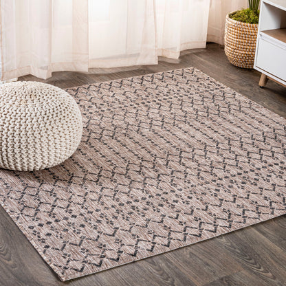 Tapis d'intérieur/extérieur à tissage géométrique marocain JONATHAN Y Trebol