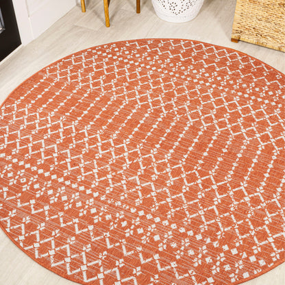 Tapis d'intérieur/extérieur à tissage géométrique marocain JONATHAN Y Trebol