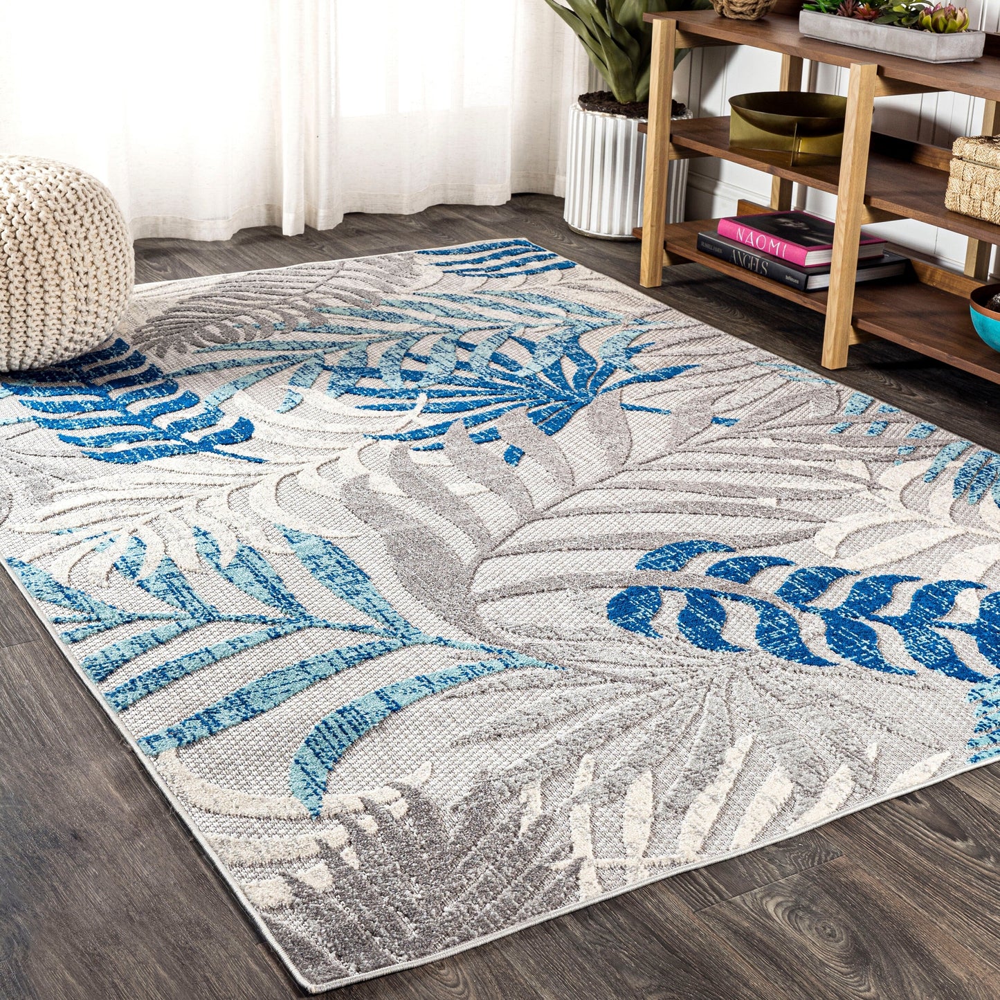 Tapis d'intérieur/extérieur à feuilles de palmier JONATHAN Y Aydin