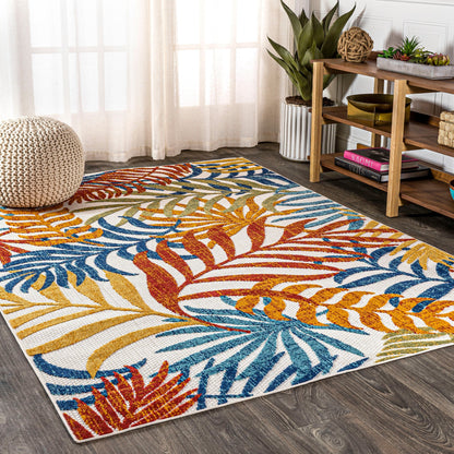Tapis d'intérieur/extérieur à feuilles de palmier JONATHAN Y Aydin