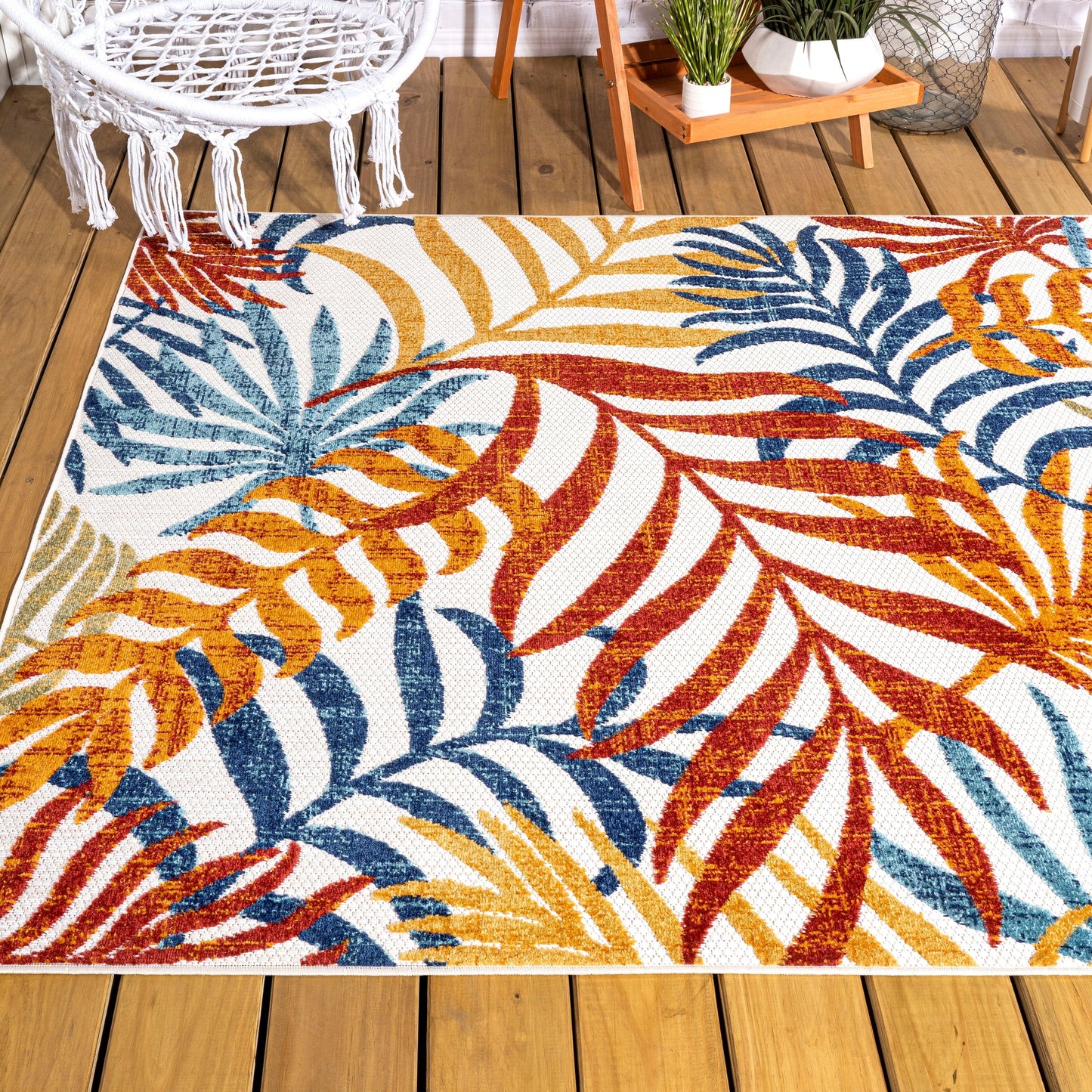 Tapis d'intérieur/extérieur à feuilles de palmier JONATHAN Y Aydin