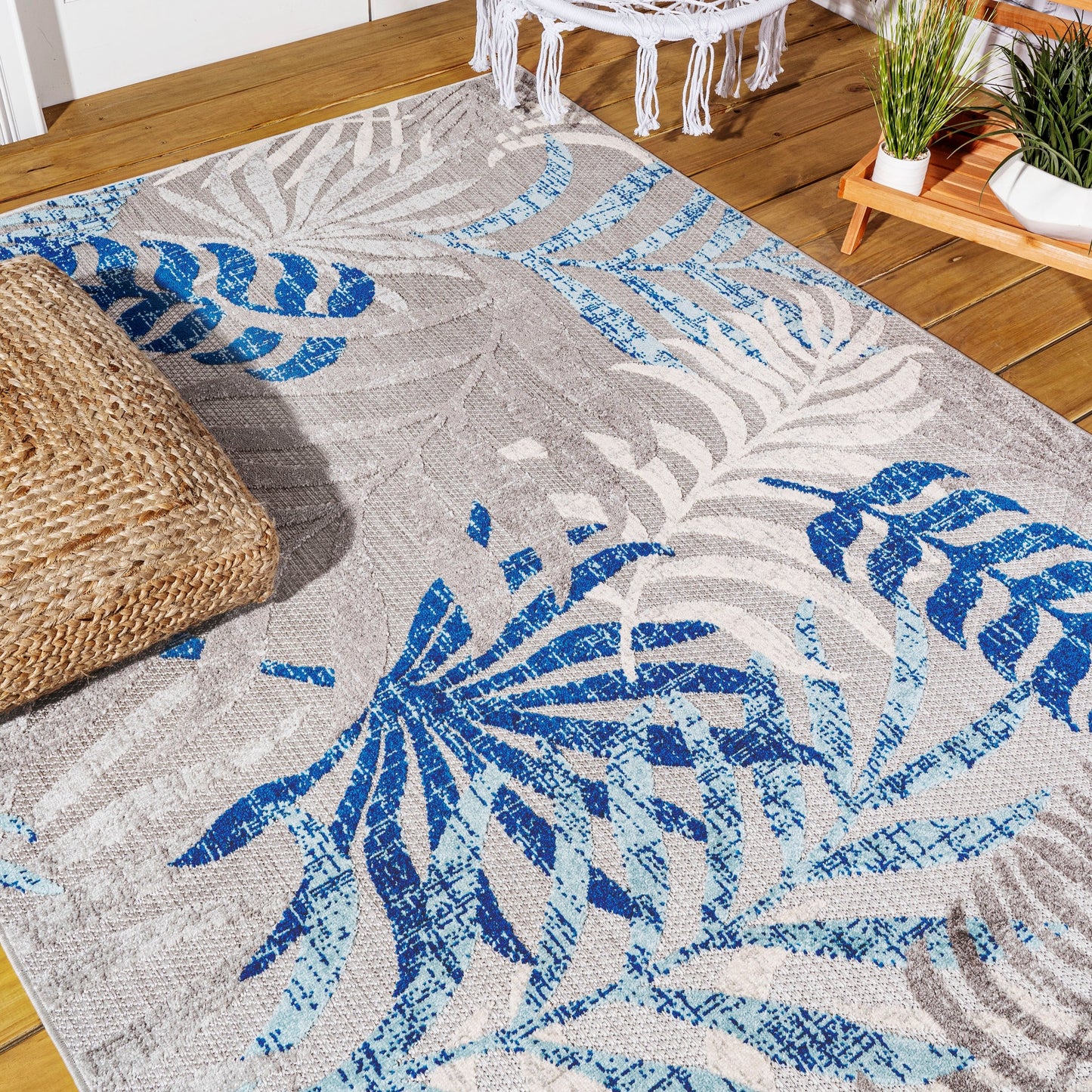 Tapis d'intérieur/extérieur à feuilles de palmier JONATHAN Y Aydin