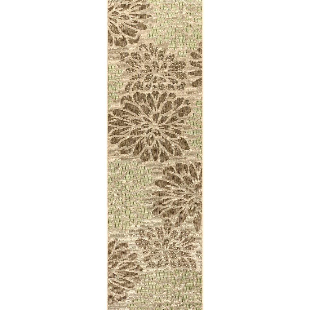 Tapis d'intérieur/extérieur à tissage texturé floral JONATHAN Y