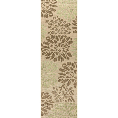 Tapis d'intérieur/extérieur à tissage texturé floral JONATHAN Y