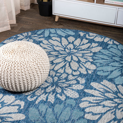 Tapis d'intérieur/extérieur à tissage texturé floral JONATHAN Y