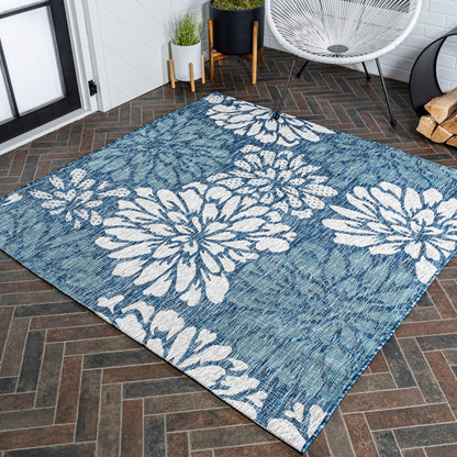 Tapis d'intérieur/extérieur à tissage texturé floral JONATHAN Y