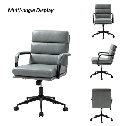 Chaise de travail moderne Joseph en similicuir avec verrouillage de l'inclinaison et inclinaison centrale par HULALA HOME