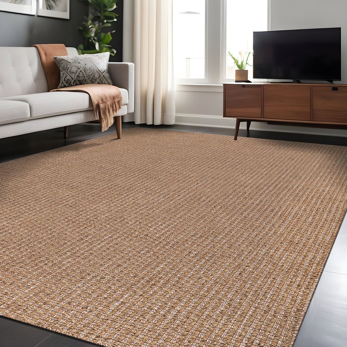 Tapis Beverly Rug en jute facile à nettoyer et ne perd pas ses poils