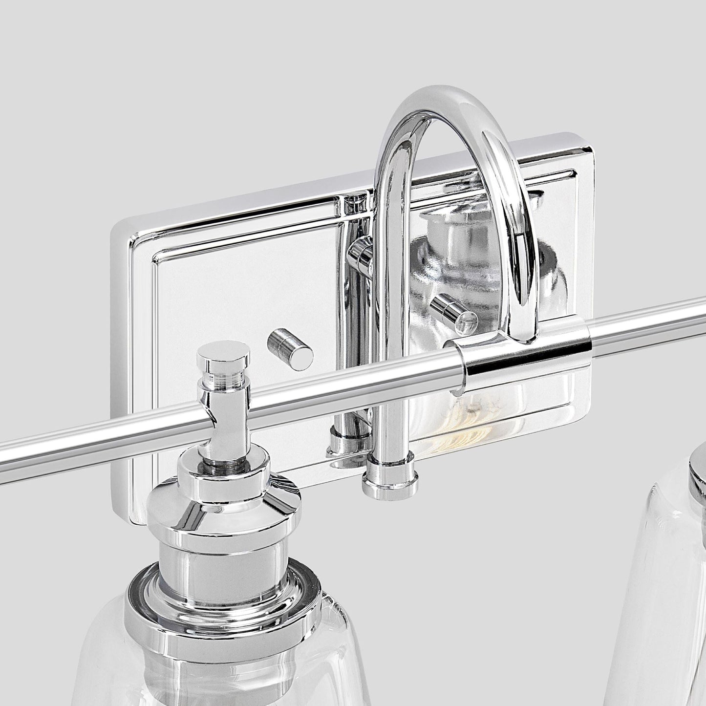 Applique de salle de bain KAWOTI à 4 lampes avec abat-jour en verre
