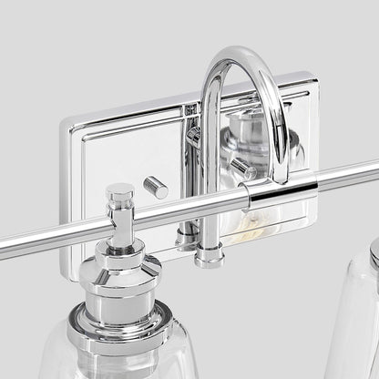 Applique de salle de bain KAWOTI à 4 lampes avec abat-jour en verre