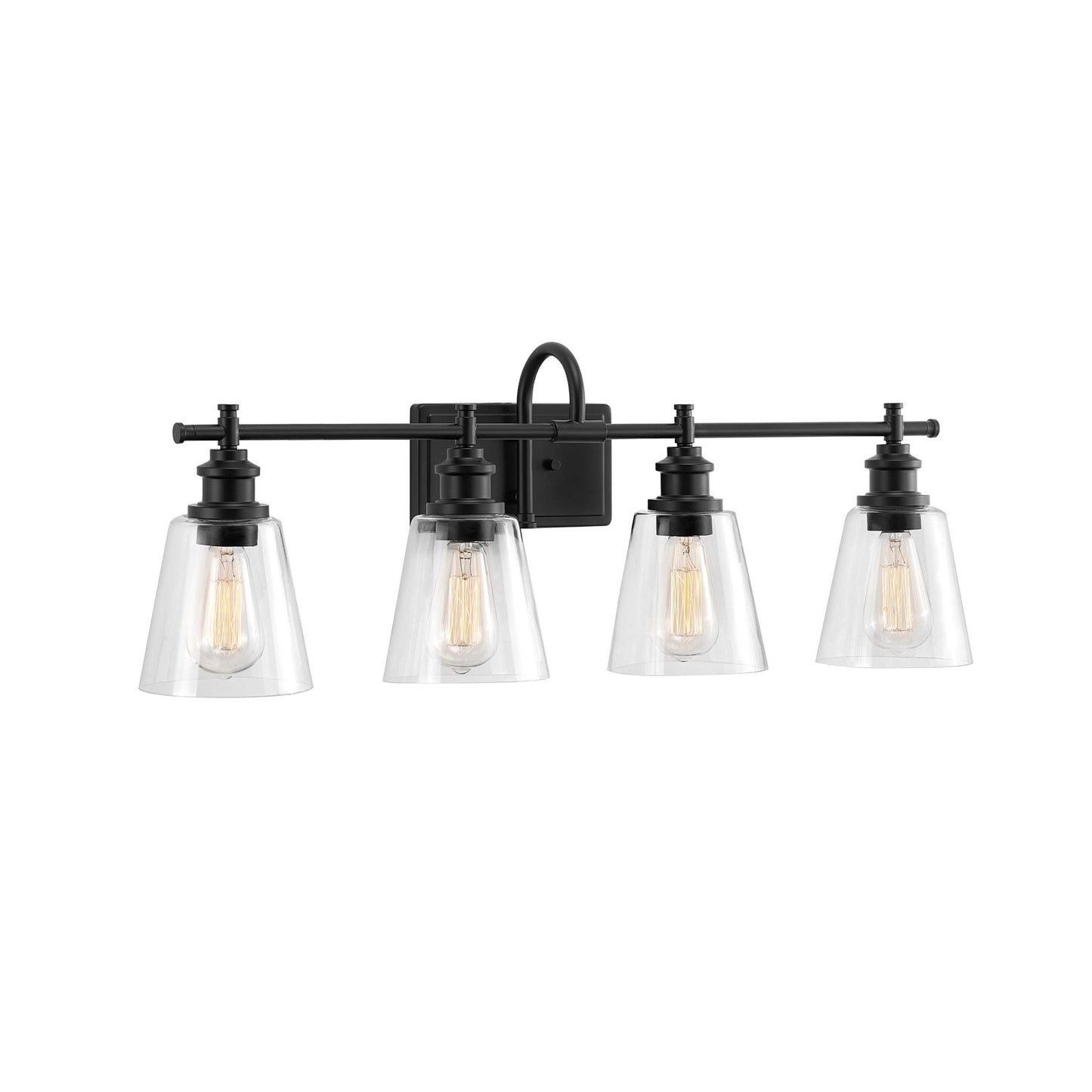 Applique de salle de bain KAWOTI à 4 lampes avec abat-jour en verre