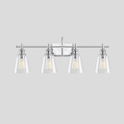 Applique de salle de bain KAWOTI à 4 lampes avec abat-jour en verre