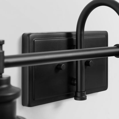 Applique de salle de bain KAWOTI à 4 lampes avec abat-jour en verre