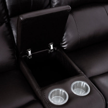 Leather Manual Recliner Sofa Collection for Living Room Leather Reclining Furniture for Home Office Living Room