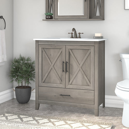 Meuble-lavabo Key West 32 W avec lavabo par Bush Furniture