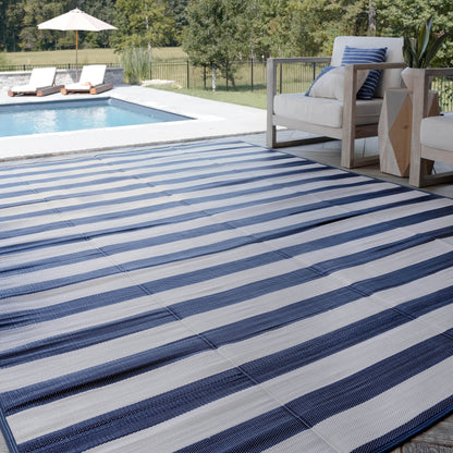 Tapis d'intérieur et d'extérieur à rayures de plage Lalune