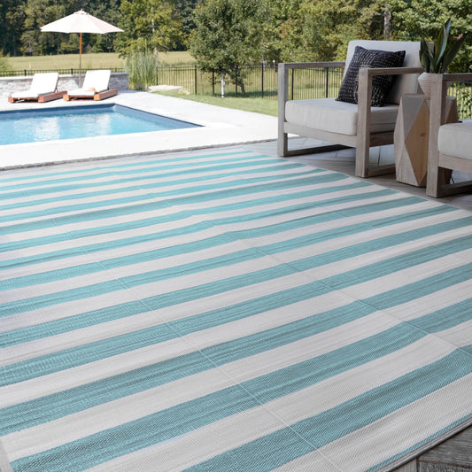 Tapis d'intérieur et d'extérieur à rayures de plage Lalune