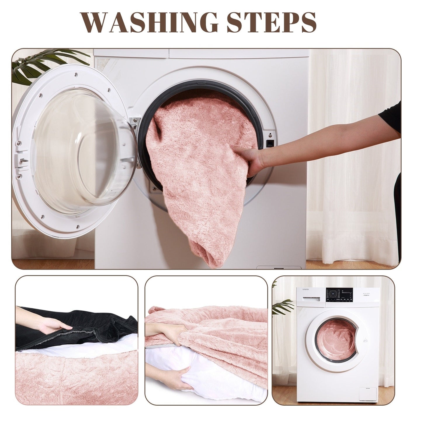 Grand panier pour chien lavable, taille humaine, avec housse amovible