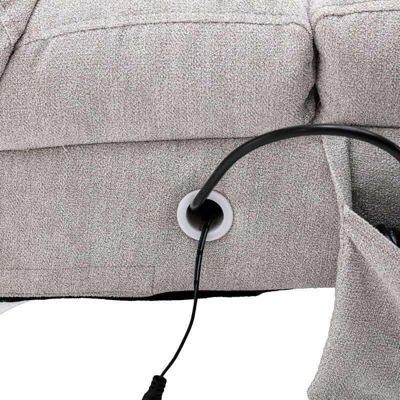 Linen Massage recliner Interior with remote control, ergonomic electric massage recliner, 5 modes