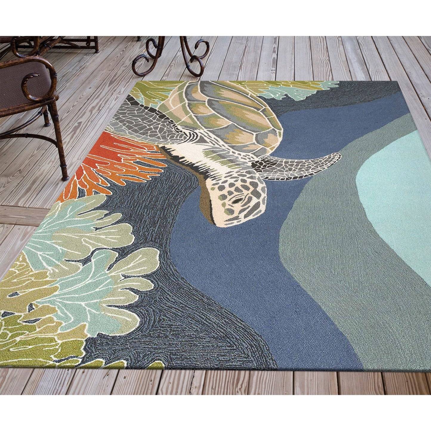 Tapis d'intérieur/extérieur Liora Manne Ravella Akumal Océan