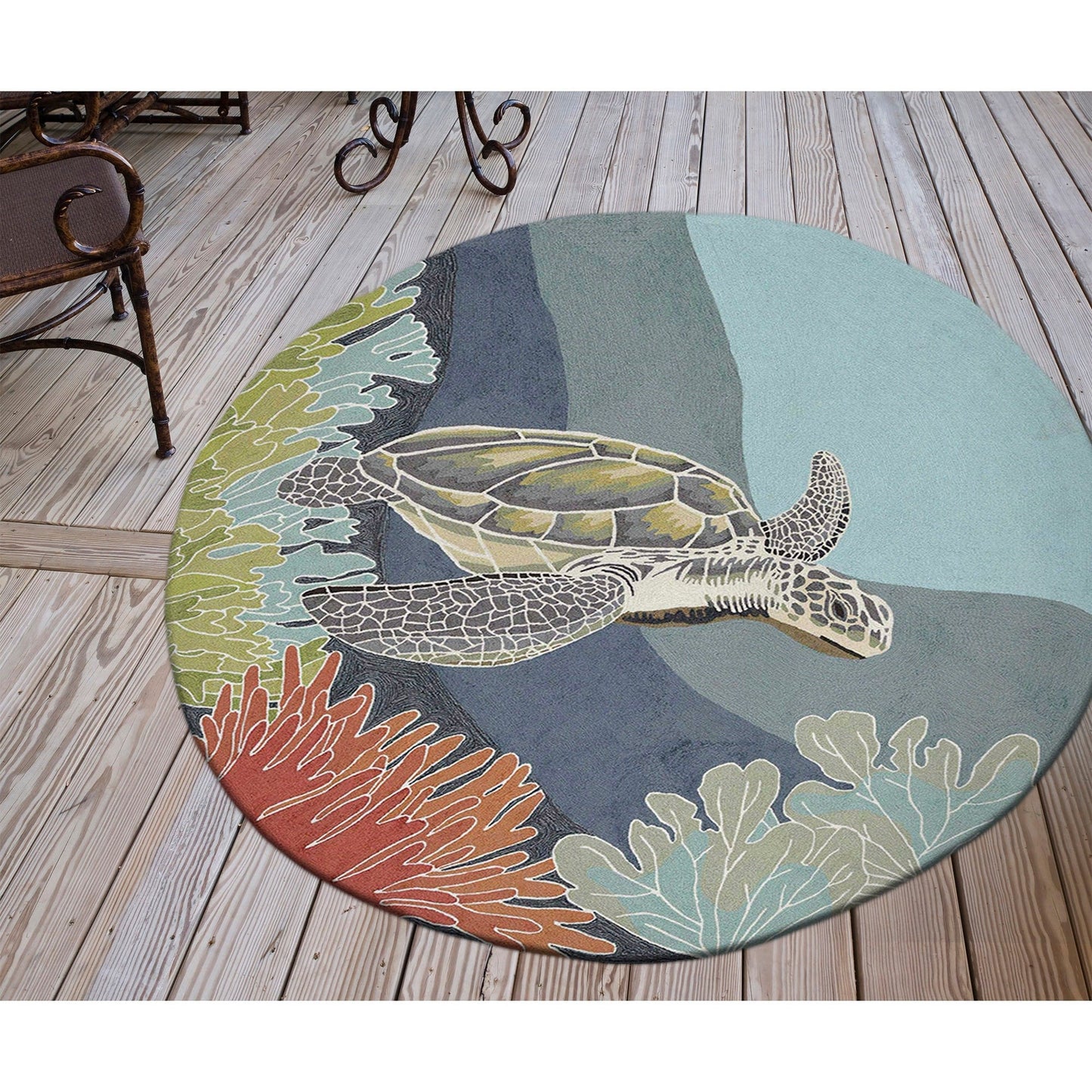 Tapis d'intérieur/extérieur Liora Manne Ravella Akumal Océan