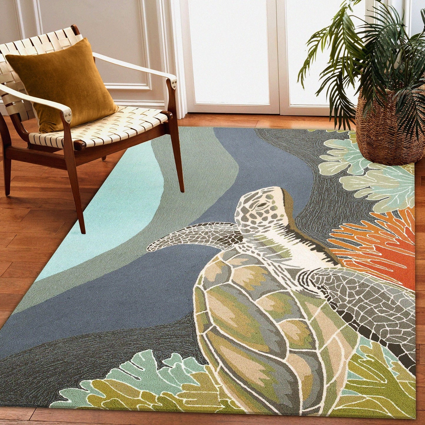 Tapis d'intérieur/extérieur Liora Manne Ravella Akumal Océan