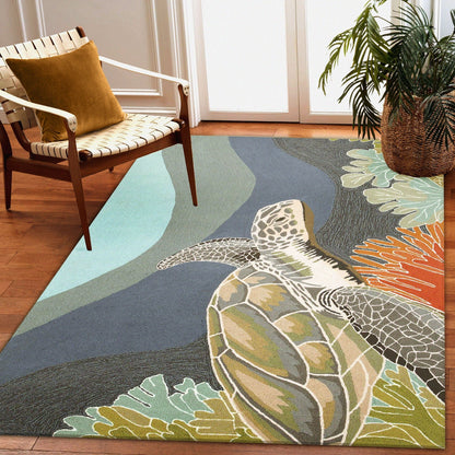 Tapis d'intérieur/extérieur Liora Manne Ravella Akumal Océan