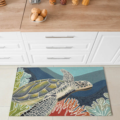 Tapis d'intérieur/extérieur Liora Manne Ravella Akumal Océan
