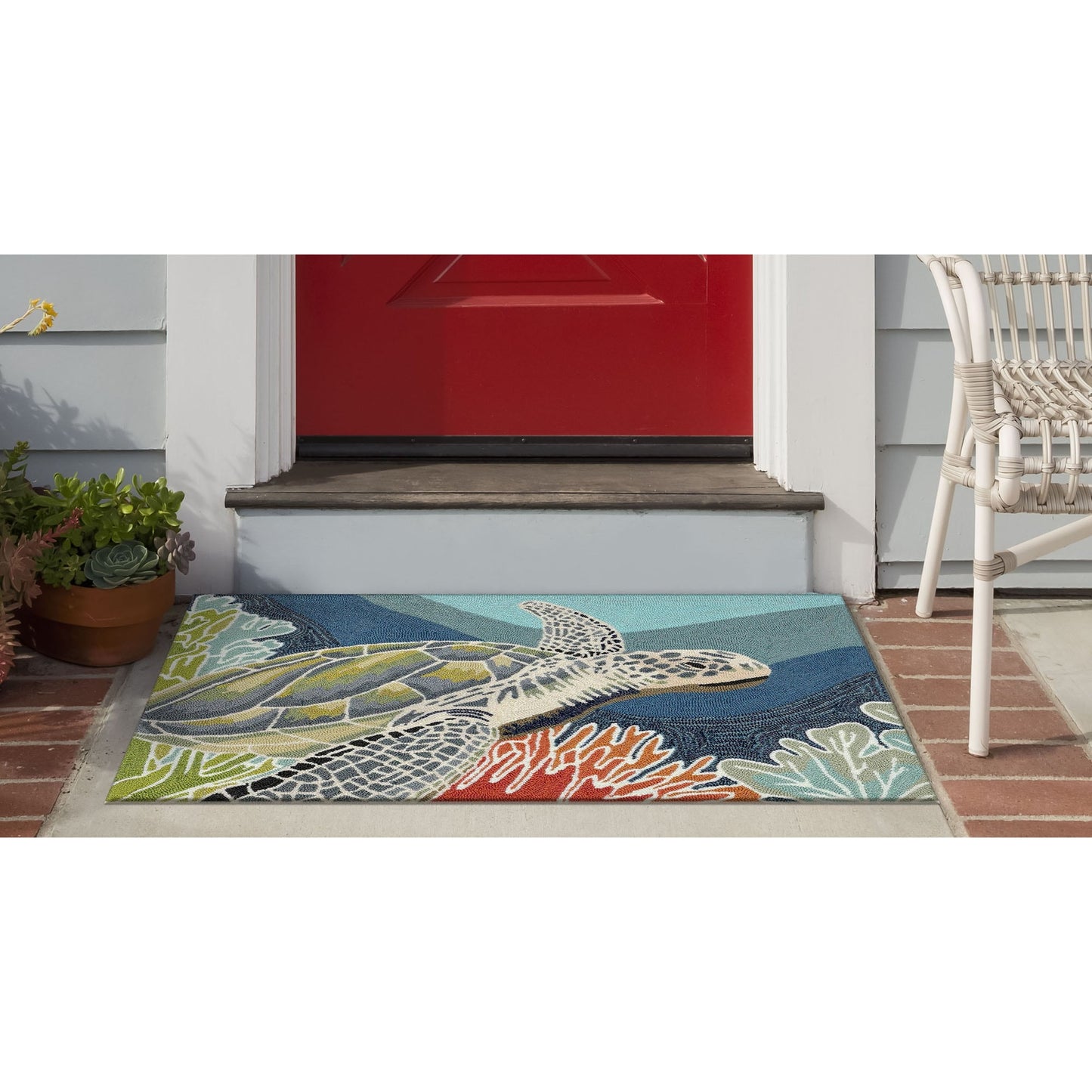 Tapis d'intérieur/extérieur Liora Manne Ravella Akumal Océan