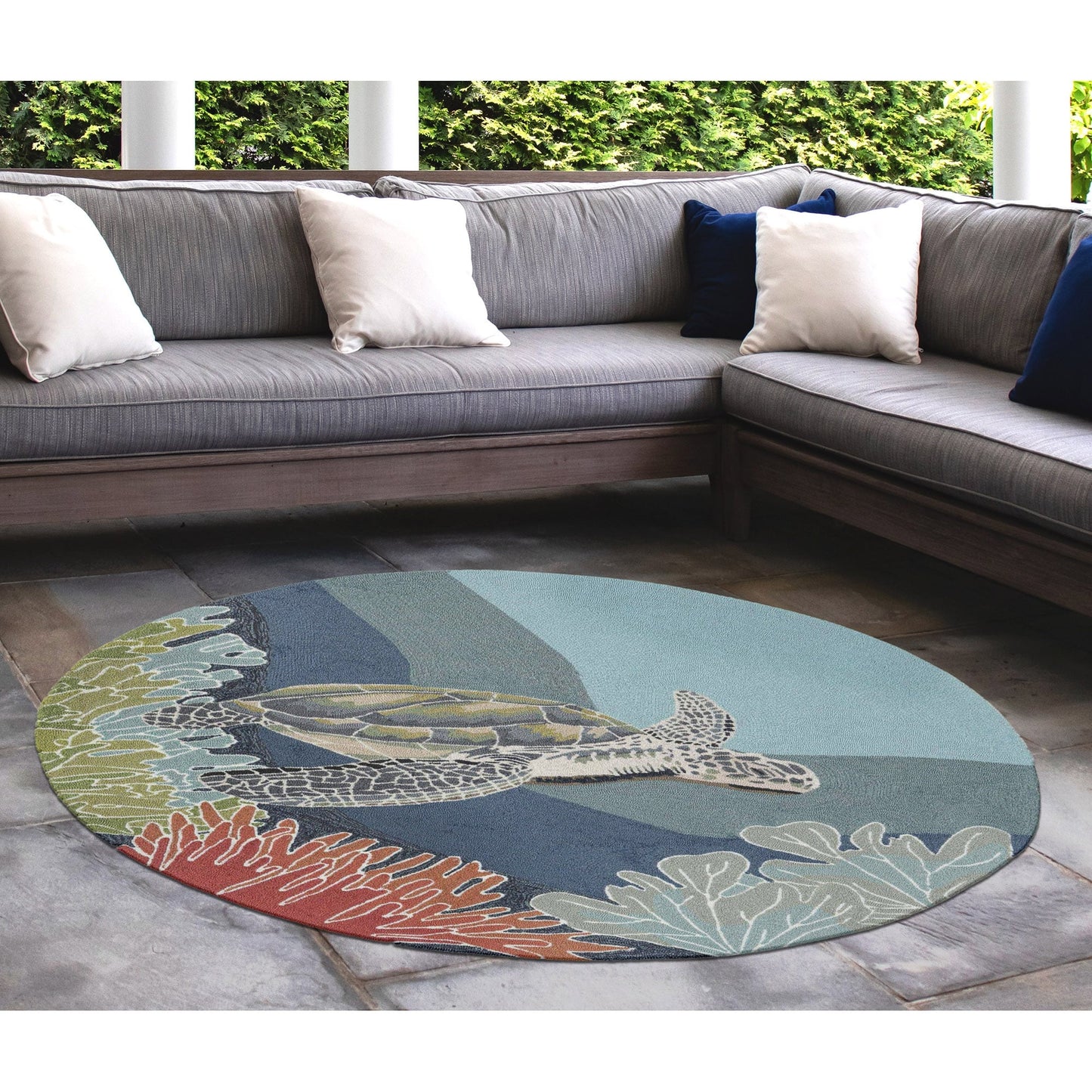 Tapis d'intérieur/extérieur Liora Manne Ravella Akumal Océan