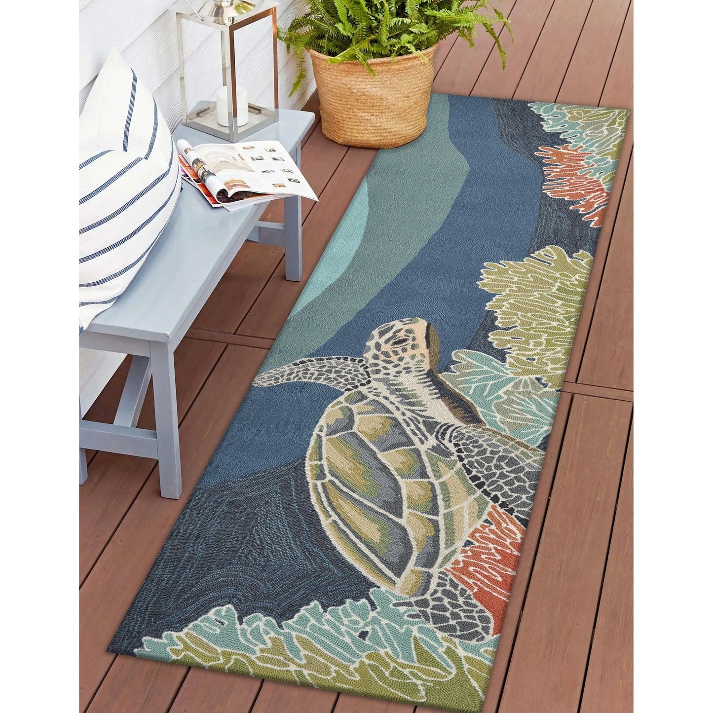 Tapis d'intérieur/extérieur Liora Manne Ravella Akumal Océan
