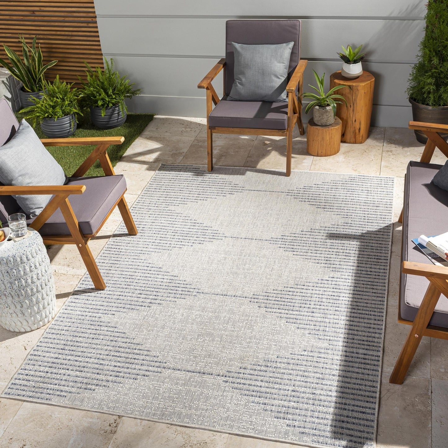 Tapis d'extérieur Livabliss Eagean Bohemian Diamond