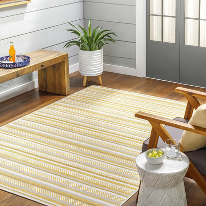 Tapis d'extérieur à rayures bohèmes Livabliss Eagean