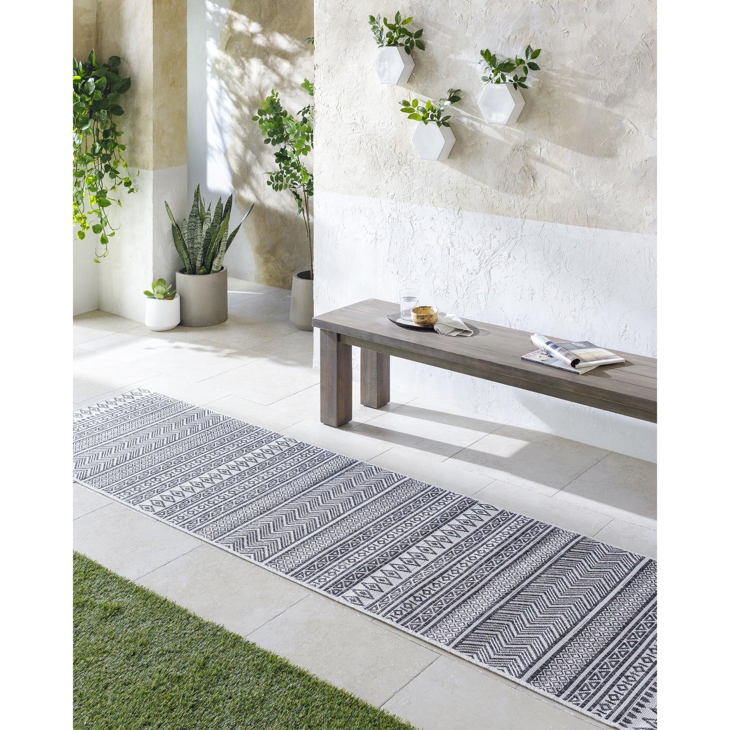 Tapis d'extérieur tribal bohème égéen Livabliss