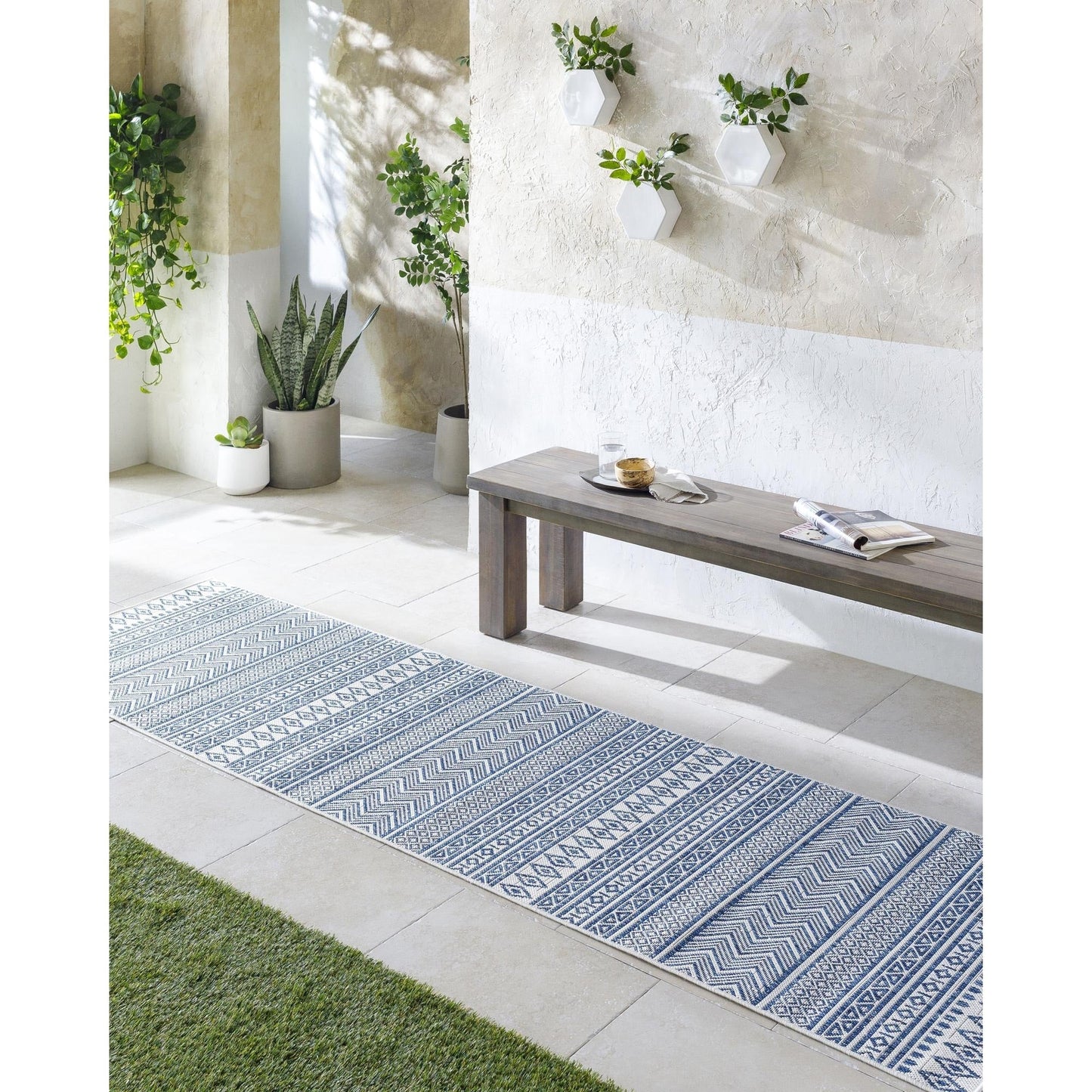 Tapis d'extérieur tribal bohème égéen Livabliss