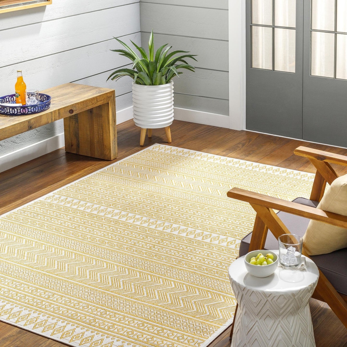 Tapis d'extérieur tribal bohème égéen Livabliss