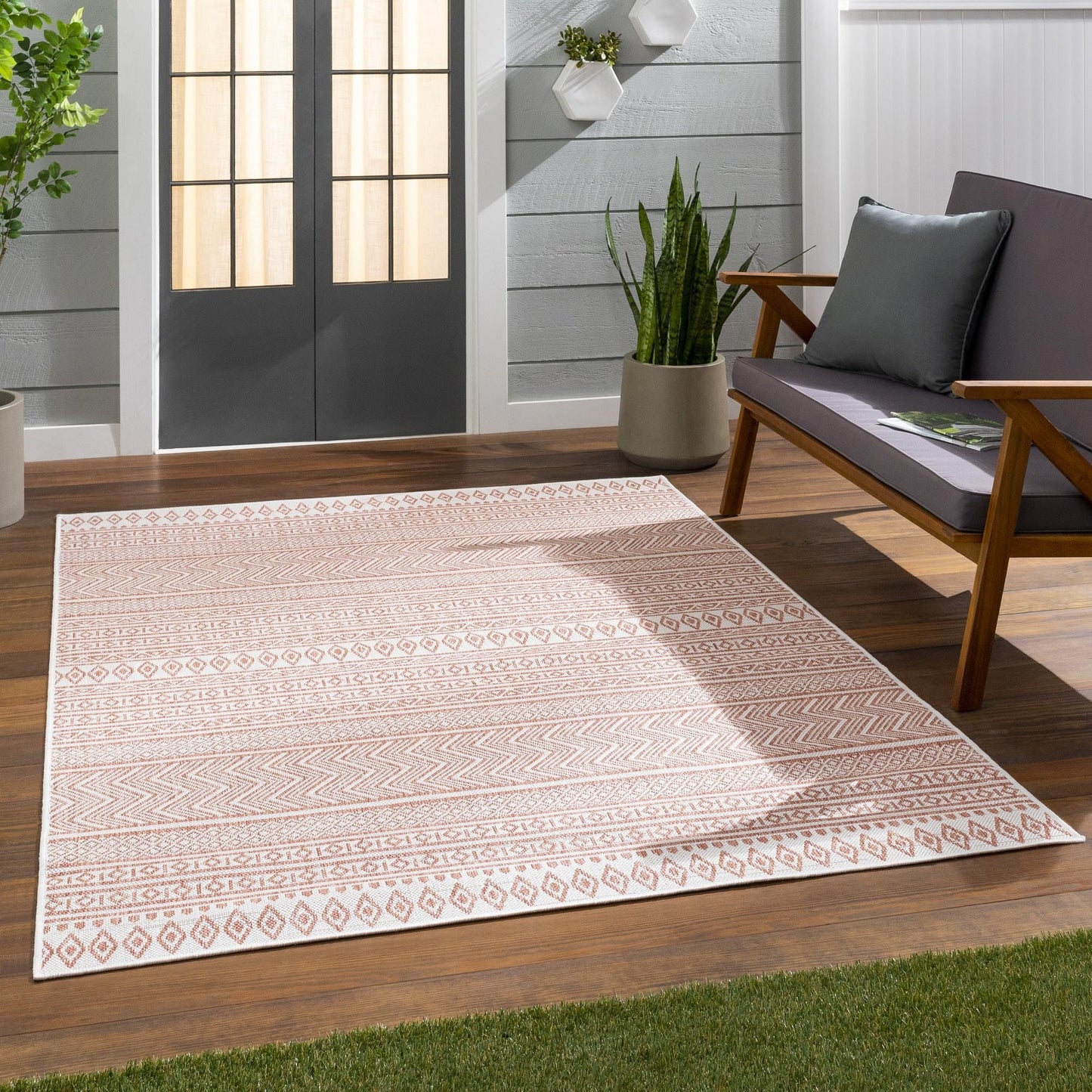 Tapis d'extérieur tribal bohème égéen Livabliss