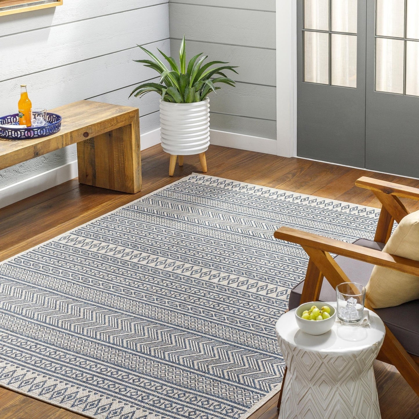 Tapis d'extérieur tribal bohème égéen Livabliss