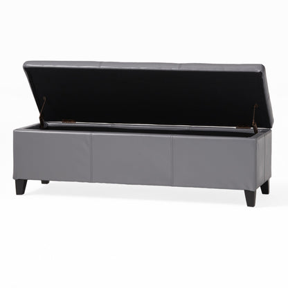 Banc de rangement en similicuir Lucinda par Christopher Knight Home - 51,25 L x 17,50 l x 16,25 H