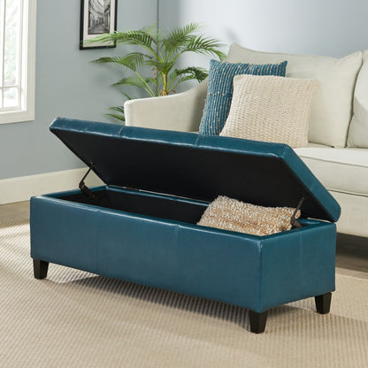 Banc de rangement en similicuir Lucinda par Christopher Knight Home - 51,25 L x 17,50 l x 16,25 H