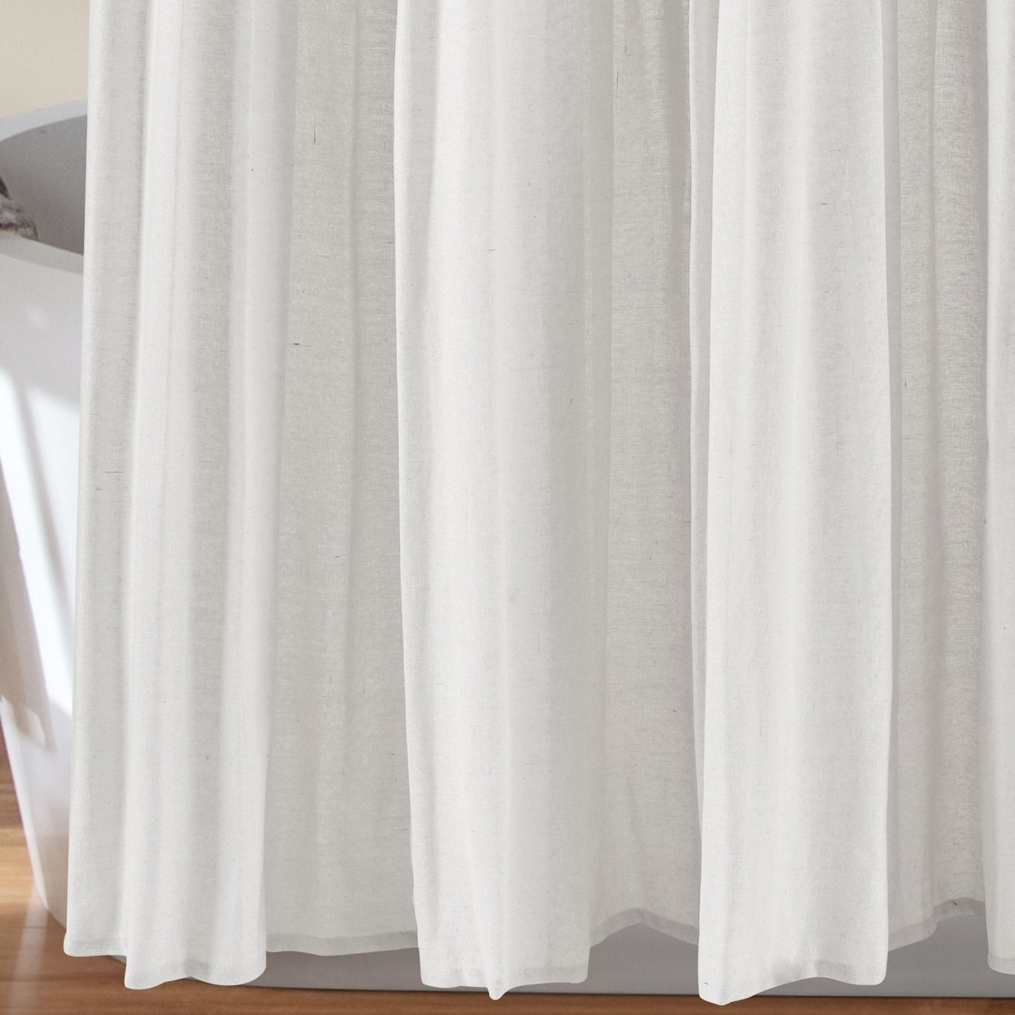 Rideau de douche à boutons en lin bicolore Lush Decor