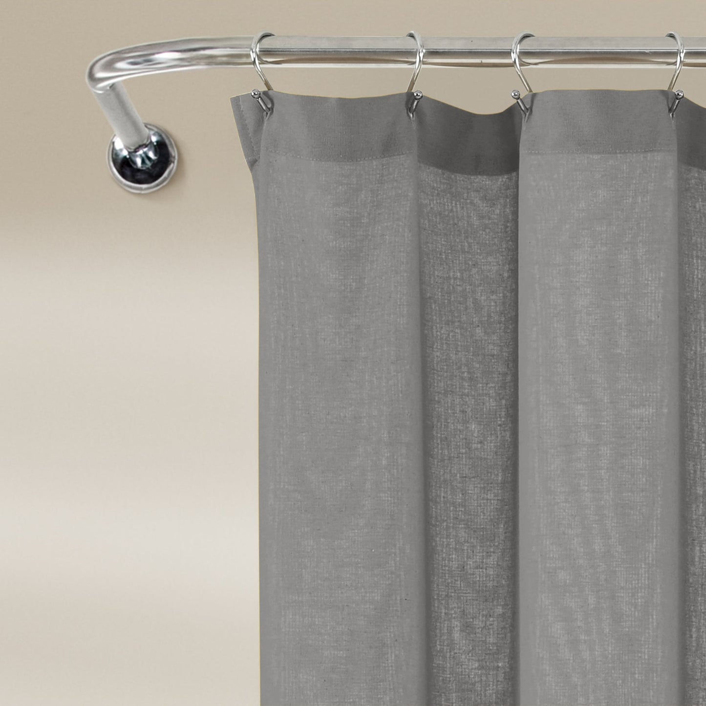 Rideau de douche à boutons en lin bicolore Lush Decor