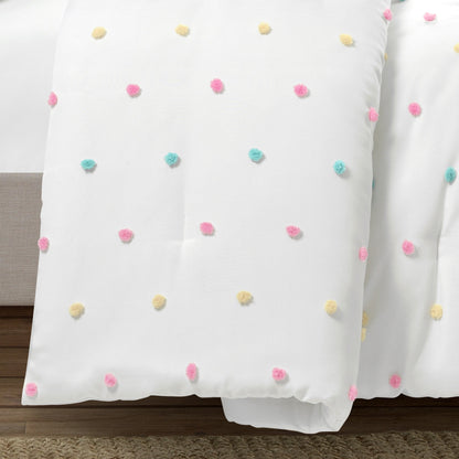Ensemble de couette touffetée à pois arc-en-ciel Lush Decor