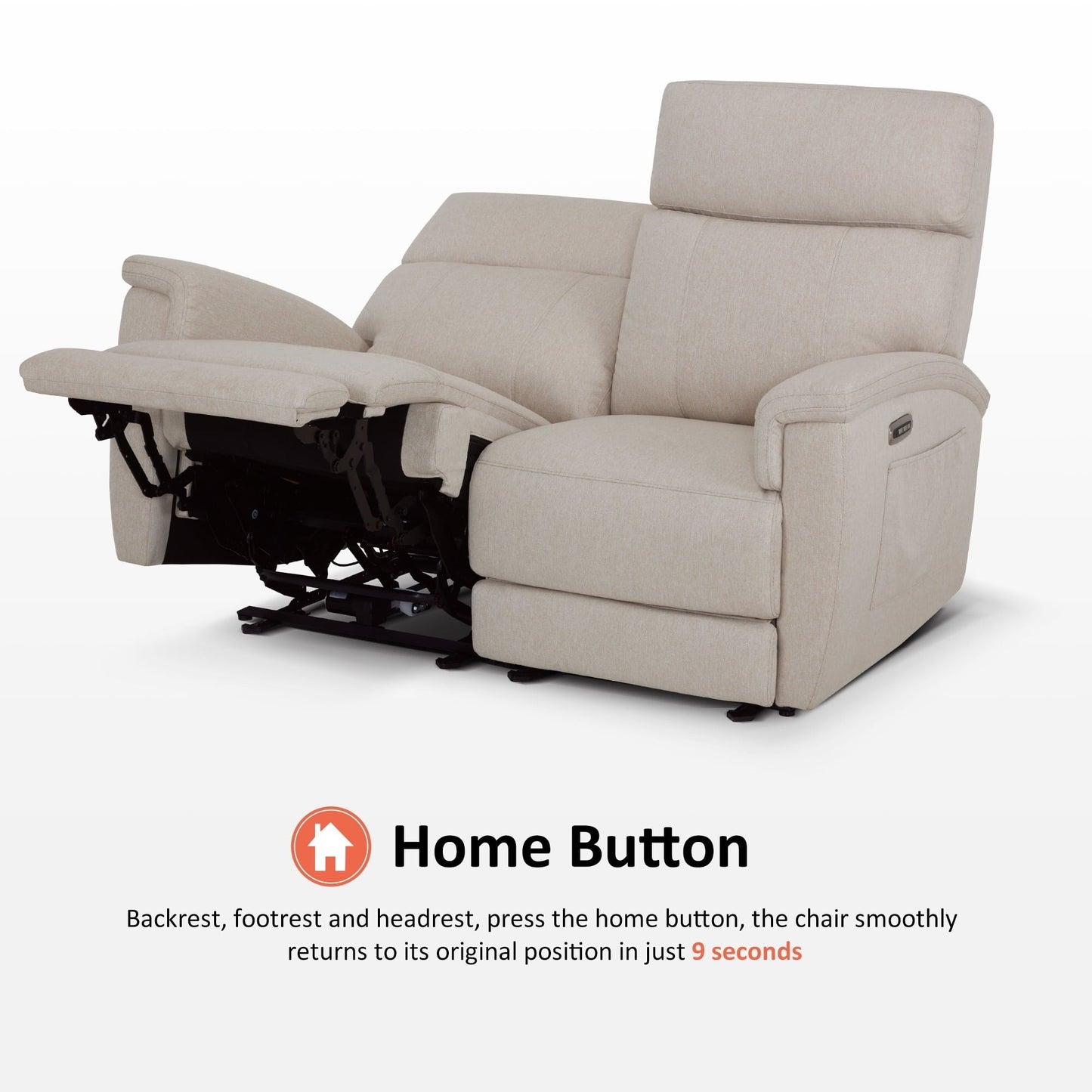 MCombo 60.2 Power Loveseat Recliner Sofa with Massage and Dual Heating, Adjustable Headrest, USB & Type C Port, Fabric
