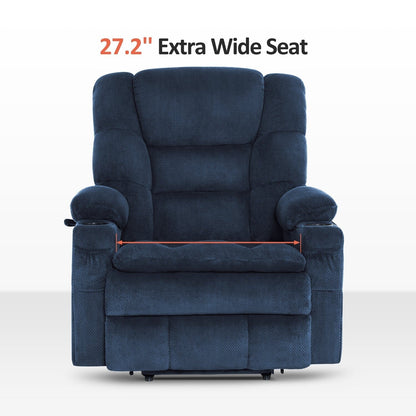 MCombo Large-Wide Dual Motor Power Lift Recliner with Massage and Dual Heating for Big and Tall Elderly, Fabric R7635