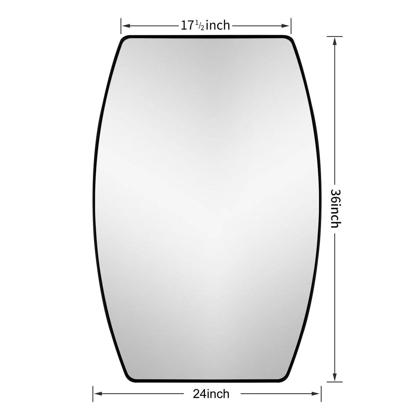 Miroir mural oblong en métal MacLuu