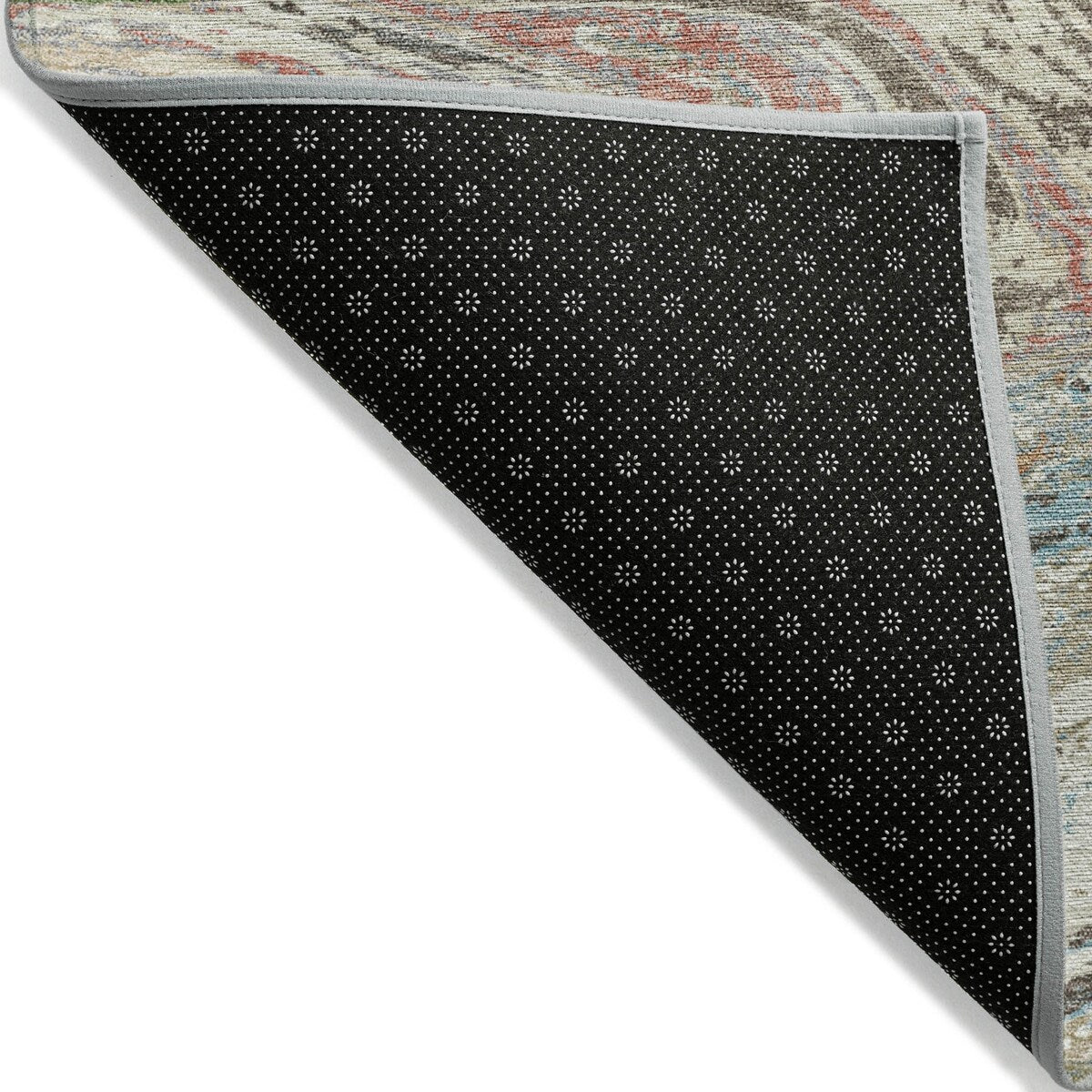 Tapis Chantille abstrait à motifs de coups de pinceau, lavable en machine, pour intérieur et extérieur