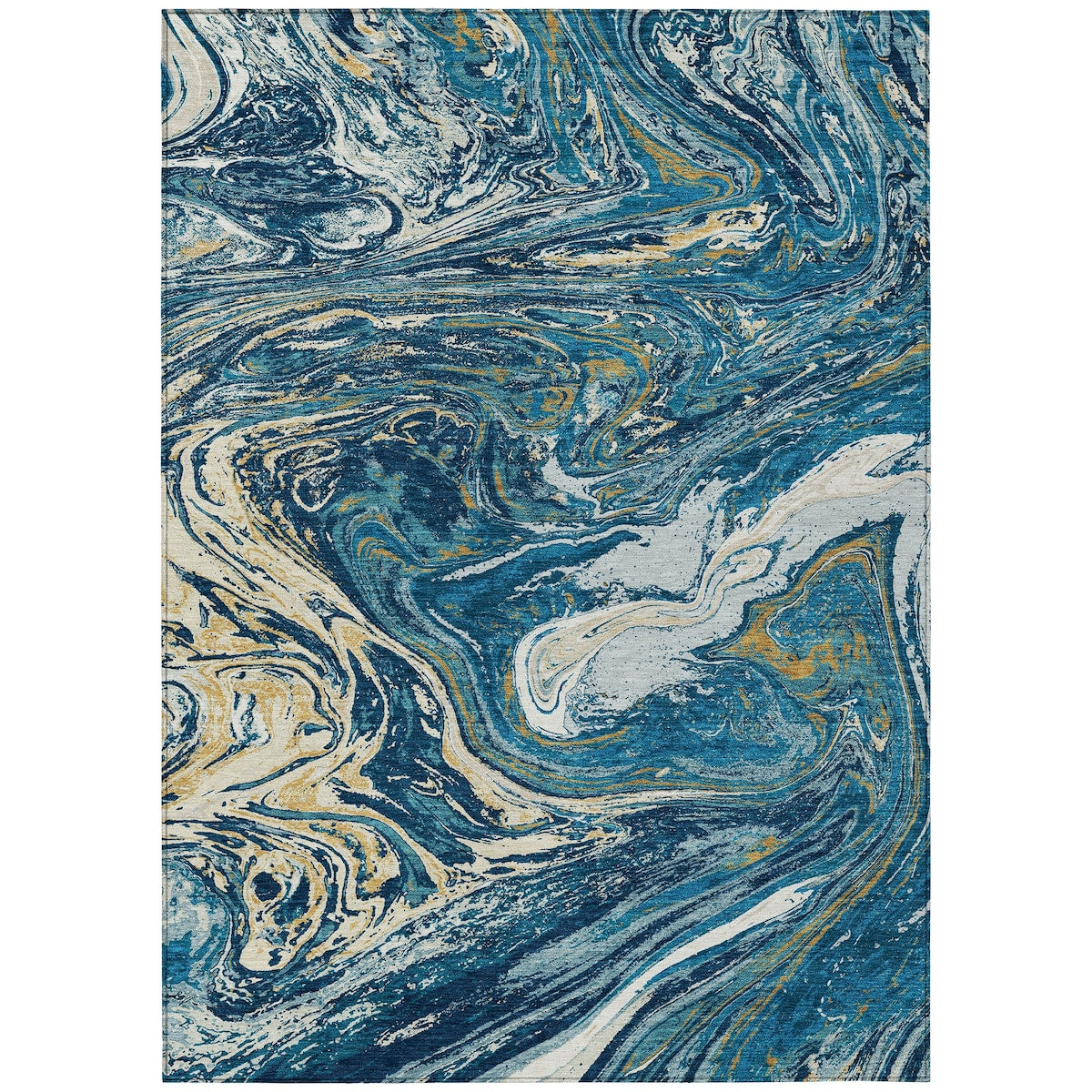 Tapis Chantille abstrait à motifs de coups de pinceau, lavable en machine, pour intérieur et extérieur