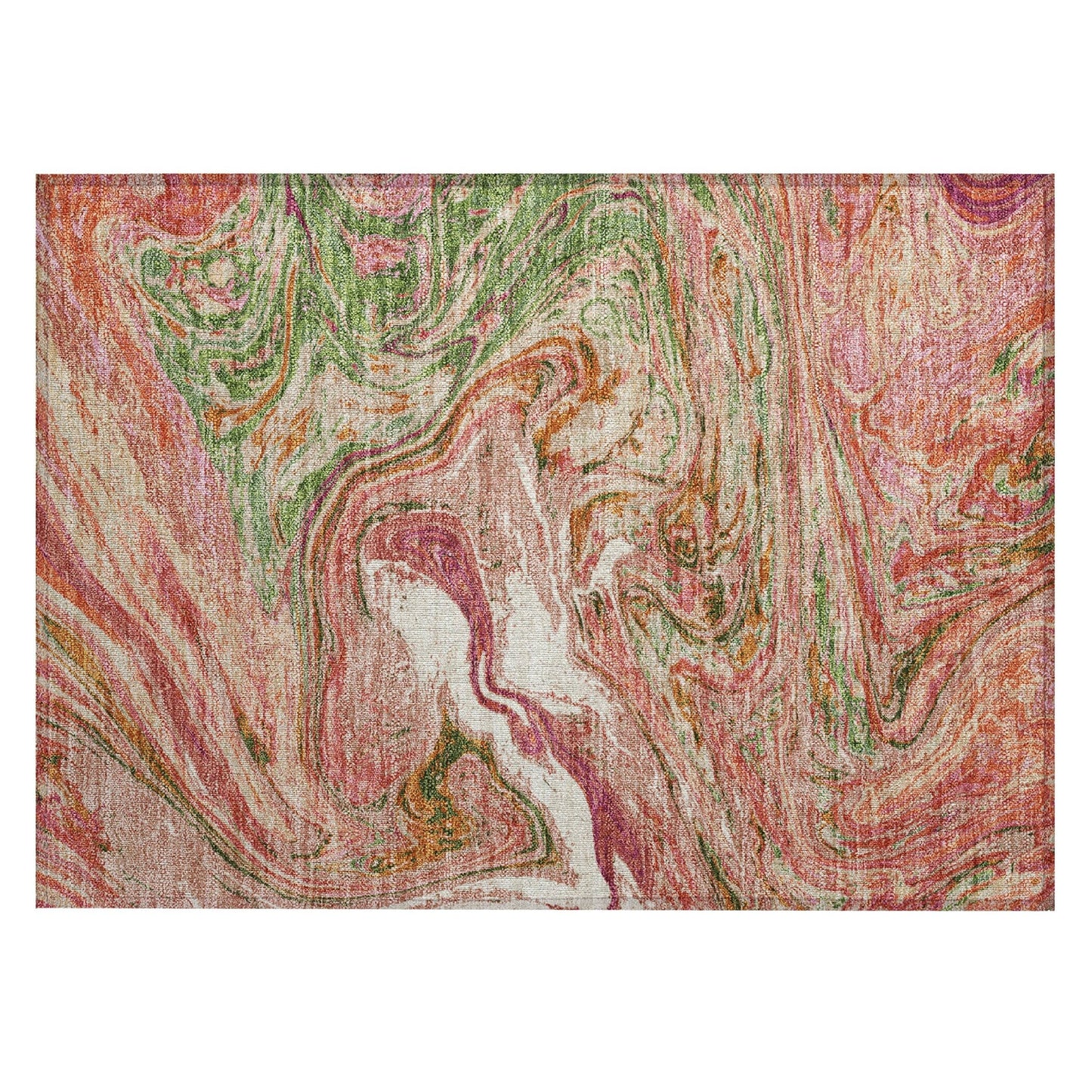 Tapis Chantille abstrait à motifs de coups de pinceau, lavable en machine, pour intérieur et extérieur